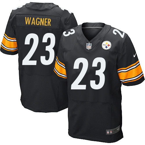 Men's Elite Mike Wagner Nike Jersey Black Home - #23 NFL Pittsburgh Steelers